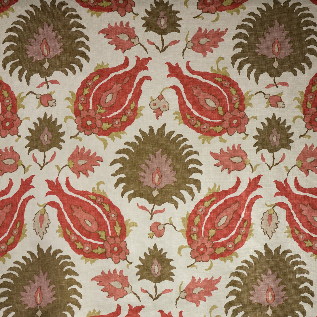 Kashmiri Linen Print fabric in blush/toast color - pattern BR-700020.1736.0 - by Brunschwig &amp; Fils in the Grand Bazaar collection