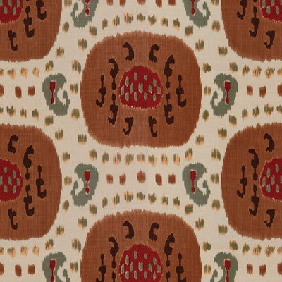 Samarkand Cotton And Linen Print fabric in brown on beige color - pattern BR-71110.08.0 - by Brunschwig &amp; Fils in the Les Alizes collection