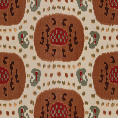 Samarkand Cotton And Linen Print fabric in brown on beige color - pattern BR-71110.08.0 - by Brunschwig & Fils in the Les Alizes collection
