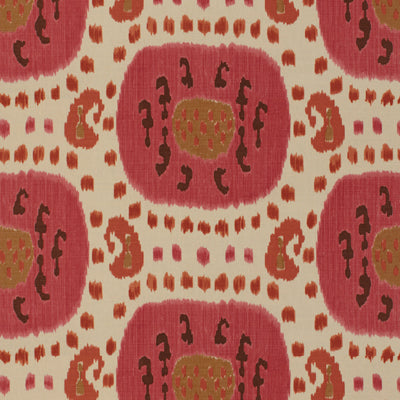 Samarkand Cotton And Linen Print fabric in dusty rose/rust color - pattern BR-71110.119.0 - by Brunschwig &amp; Fils in the Les Alizes collection