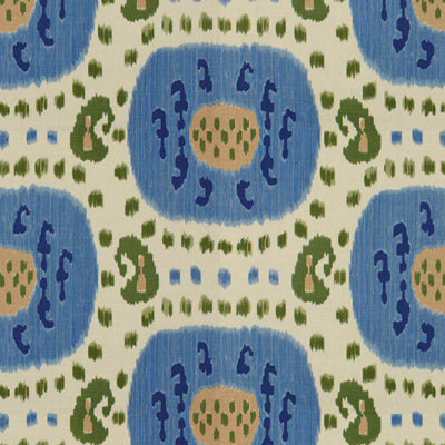 Samarkand Cotton And Linen Print fabric in canton blue/green color - pattern BR-71110.221.0 - by Brunschwig & Fils in the Les Alizes collection