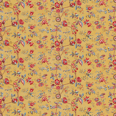 Bougainville Cotton Print fabric in safran color - pattern BR-71309.371.0 - by Brunschwig & Fils