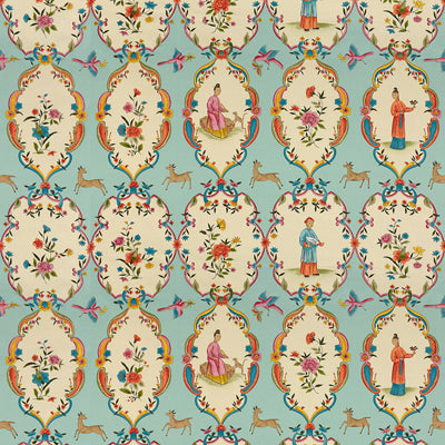Geisha fabric in sky/rose color - pattern BR-71615.207.0 - by Brunschwig & Fils