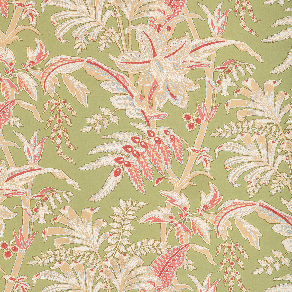 Seychelles Cotton Print fabric in leaf color - pattern BR-79121.317.0 - by Brunschwig & Fils in the Manoir collection