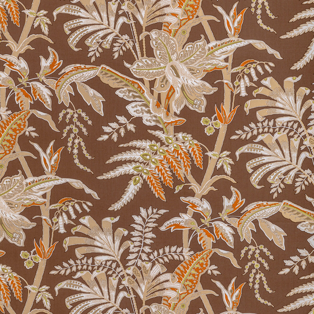 Seychelles Cotton Print fabric in mocha color - pattern BR-79121.630.0 - by Brunschwig &amp; Fils in the Manoir collection