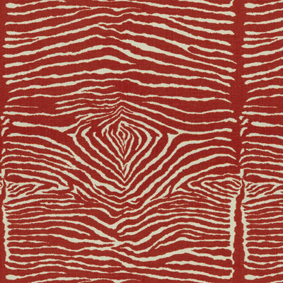 Le Zebre fabric in red color - pattern BR-79168.19.0 - by Brunschwig &amp; Fils in the Hommage collection