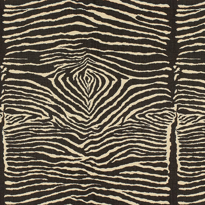 Le Zebre fabric in black color - pattern BR-79168.81.0 - by Brunschwig &amp; Fils in the Hommage collection