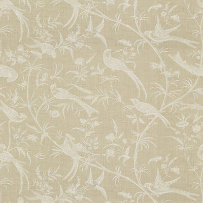 Bengali Linen Print fabric in white on natural color - pattern BR-79272.000.0 - by Brunschwig & Fils
