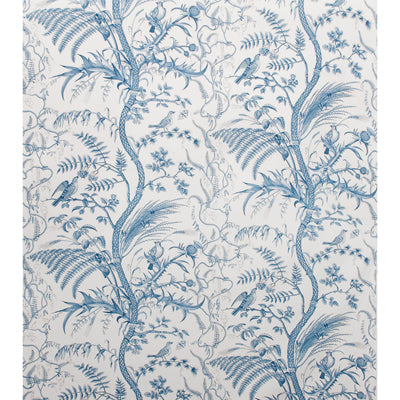 Bird And Thistle Cotton Print fabric in blue color - pattern BR-79431.222.0 - by Brunschwig &amp; Fils