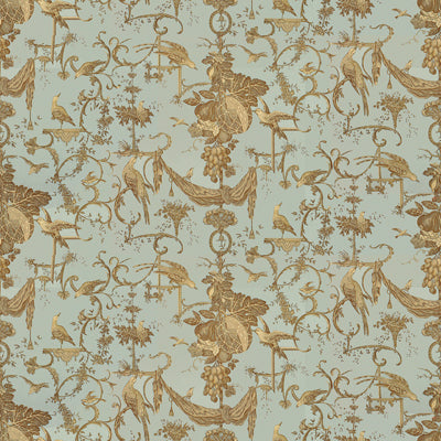 Kininvie Cotton Print fabric in - chicory on robins egg color - pattern BR-79500.210.0 - by Brunschwig & Fils