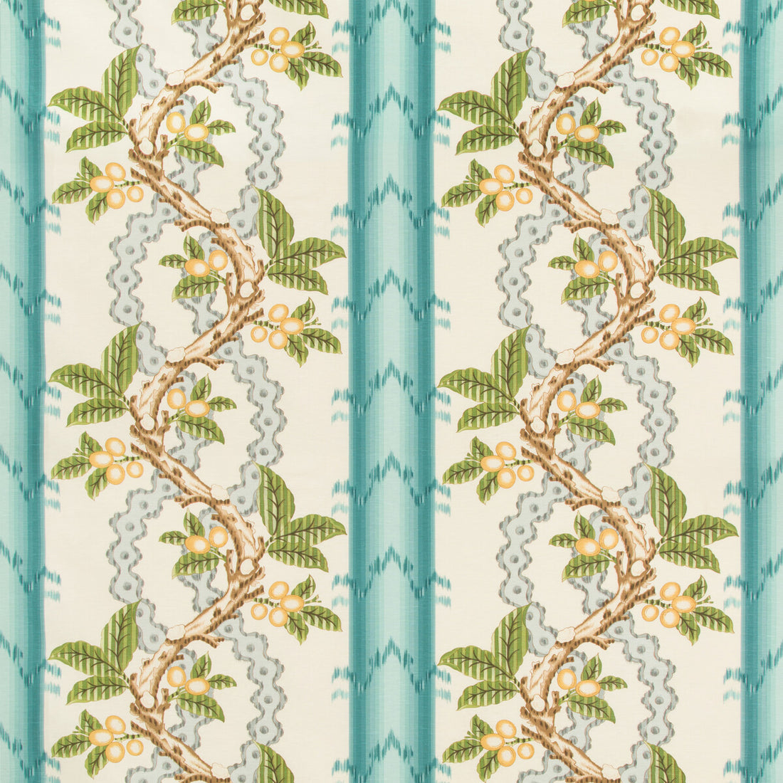 Josselin Cotton And Linen Print fabric in aqua/mist color - pattern BR-79510.13.0 - by Brunschwig &amp; Fils in the Cevennes collection