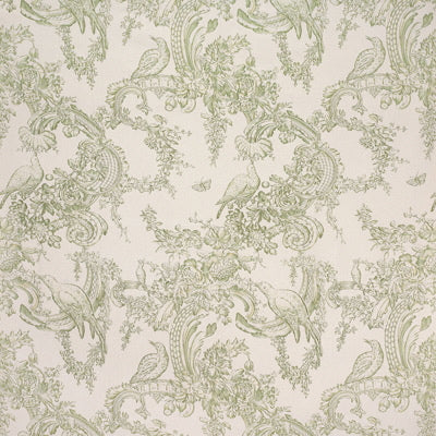 Rocaille Floral Cotton Print fabric in moss color - pattern BR-79642.406.0 - by Brunschwig & Fils