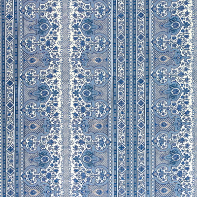 Digby S Tent Linen &amp; Cotton Print fabric in moroccan blue color - pattern BR-79743.222.0 - by Brunschwig &amp; Fils in the Charlotte Moss collection