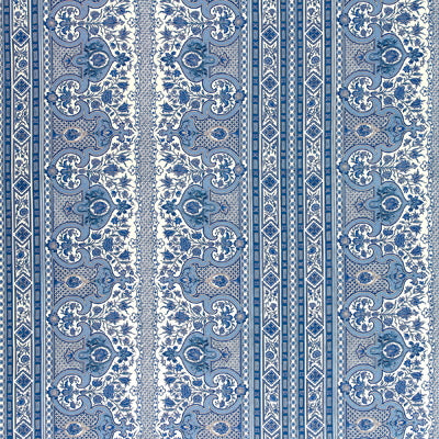 Digby S Tent Linen & Cotton Print fabric in moroccan blue color - pattern BR-79743.222.0 - by Brunschwig & Fils in the Charlotte Moss collection