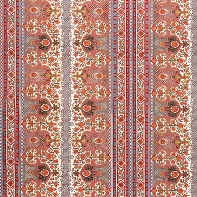 Digby S Tent Linen &amp; Cotton Print fabric in coral color - pattern BR-79743.634.0 - by Brunschwig &amp; Fils in the Charlotte Moss collection