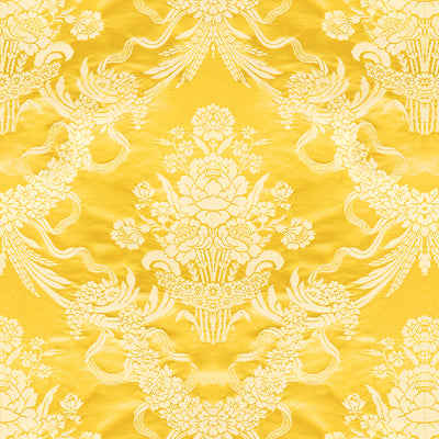 Charlieu Lampas fabric in jaune/ivoire color - pattern BR-81036.D.0 - by Brunschwig & Fils