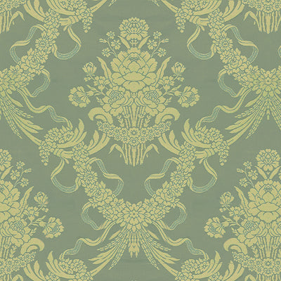 Charlieu Lampas fabric in bleu/ivoire color - pattern BR-81036.H.0 - by Brunschwig & Fils