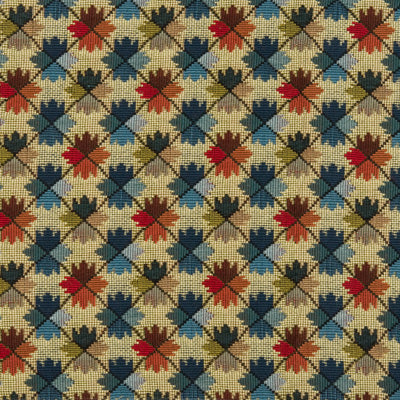 Oatlands Tapestry fabric in blue/red color - pattern BR-89071.M21.0 - by Brunschwig &amp; Fils