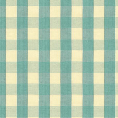 Carsten Check fabric in aqua color - pattern BR-89149.513.0 - by Brunschwig & Fils in the Tresors De Jouy collection