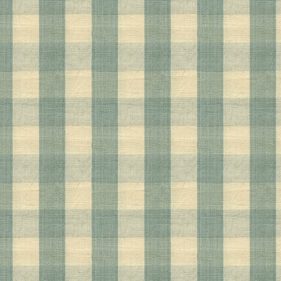 Carsten Check fabric in pale blue and cream color - pattern BR-89149.M20.0 - by Brunschwig & Fils