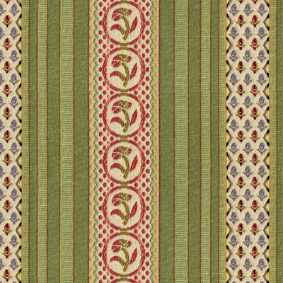 Rayure Fleurette fabric in willow color - pattern BR-89354.466.0 - by Brunschwig &amp; Fils