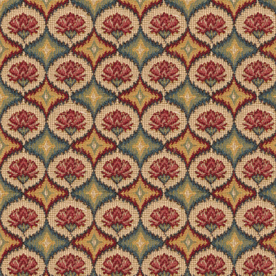 Fabienne Woven Tapestry fabric in red blue color - pattern BR-89438.M12.0 - by Brunschwig & Fils