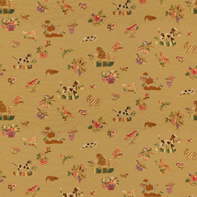 Animalitos Woven Tapestry fabric in camel color - pattern BR-89477.075.0 - by Brunschwig & Fils