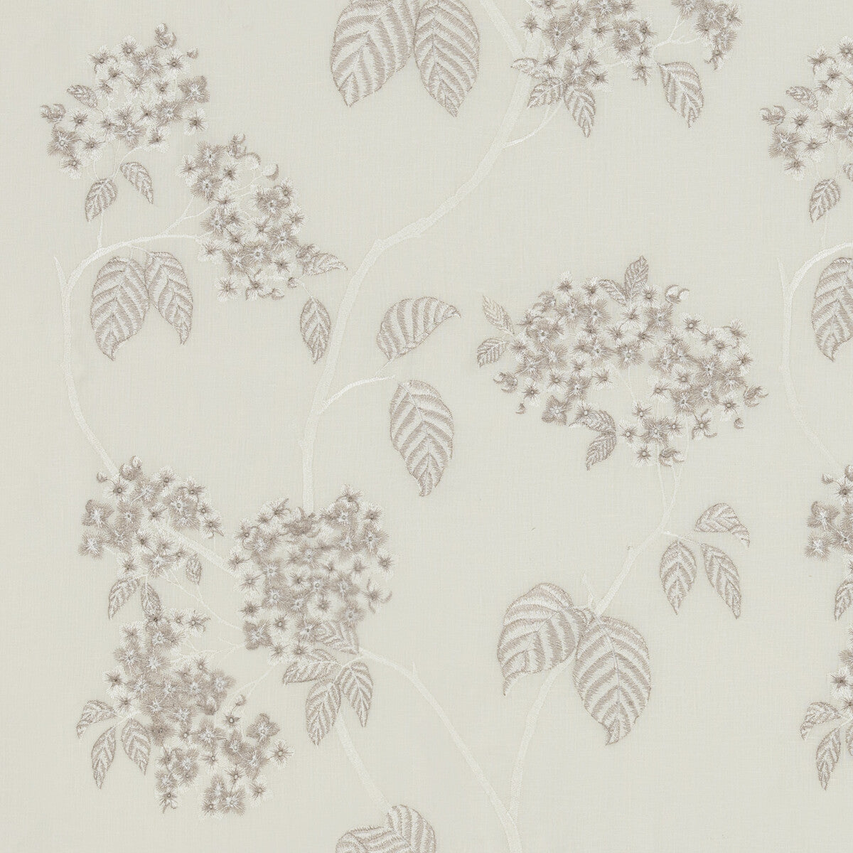 Hydrangea Sheer fabric in ivory color - pattern BV10954.104.0 - by G P & J Baker in the Ashmore collection