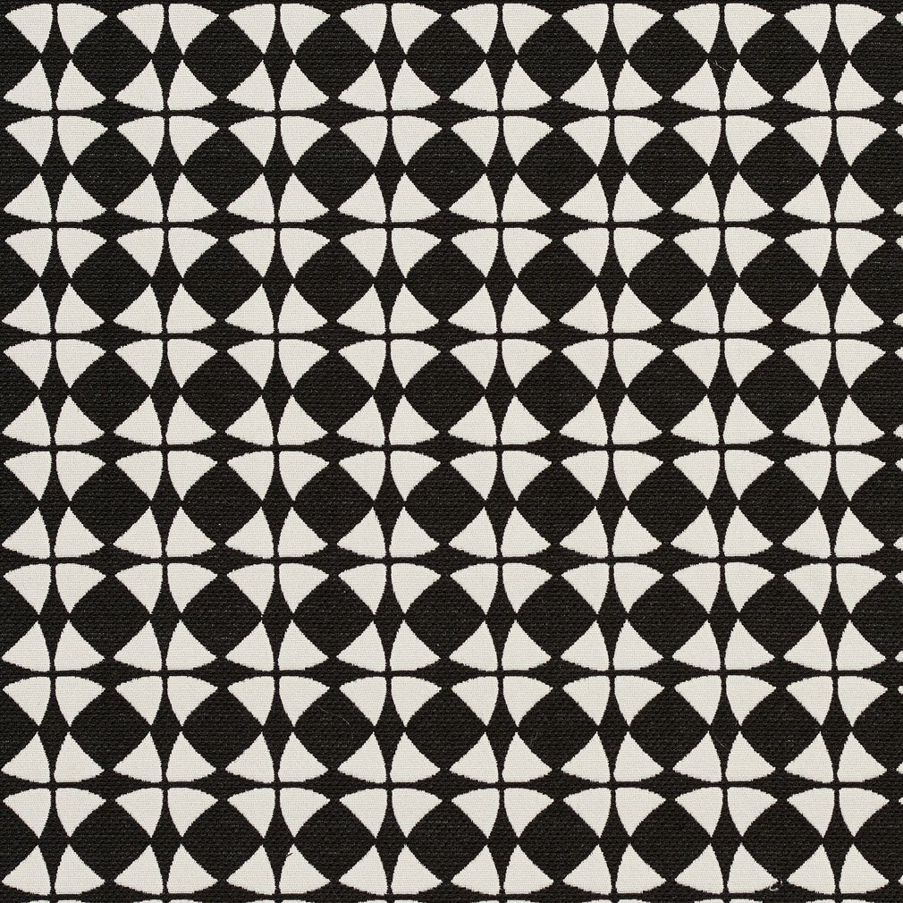 Geometric fabric in black and white color - pattern number CB700-234 - by Charlotte in the Black & White collection