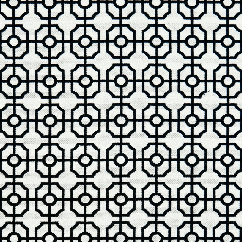 Lattice fabric in black and white color - pattern number CB800-111 - by Charlotte in the Black & White collection