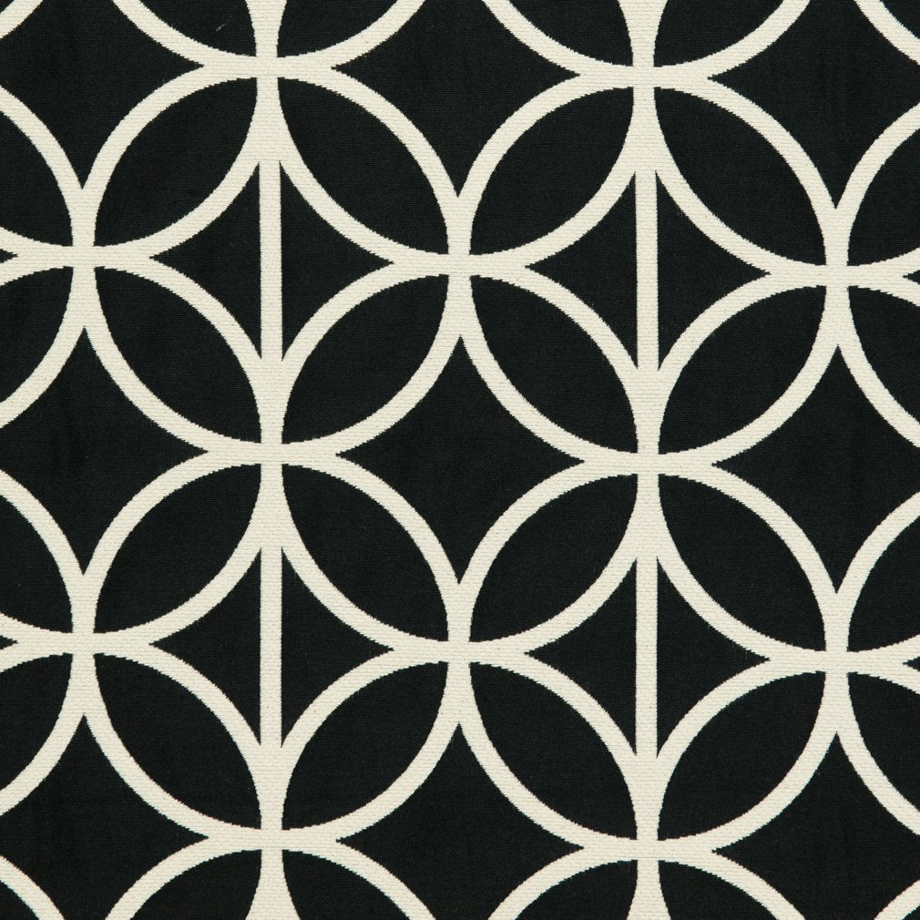 Geometric Circles fabric in black and white color - pattern number CB800-115 - by Charlotte in the Black & White collection