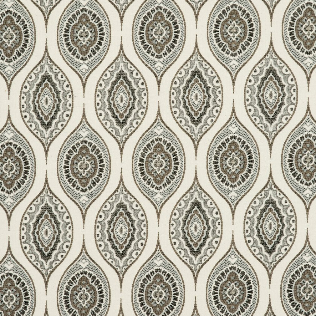 Ogee fabric in neutral color - pattern number CB800-121 - by Charlotte in the Black & White collection