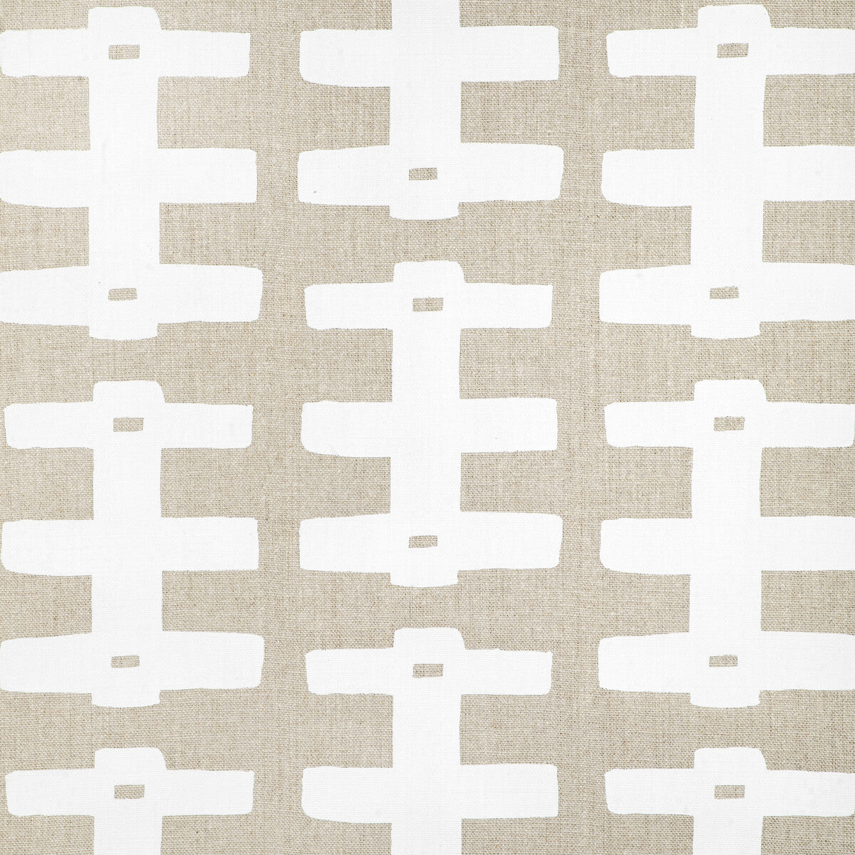 Bridge fabric in white natural color - pattern number CCF-2309.161.0 - by Caroline Cecil Textiles in the Origins collection