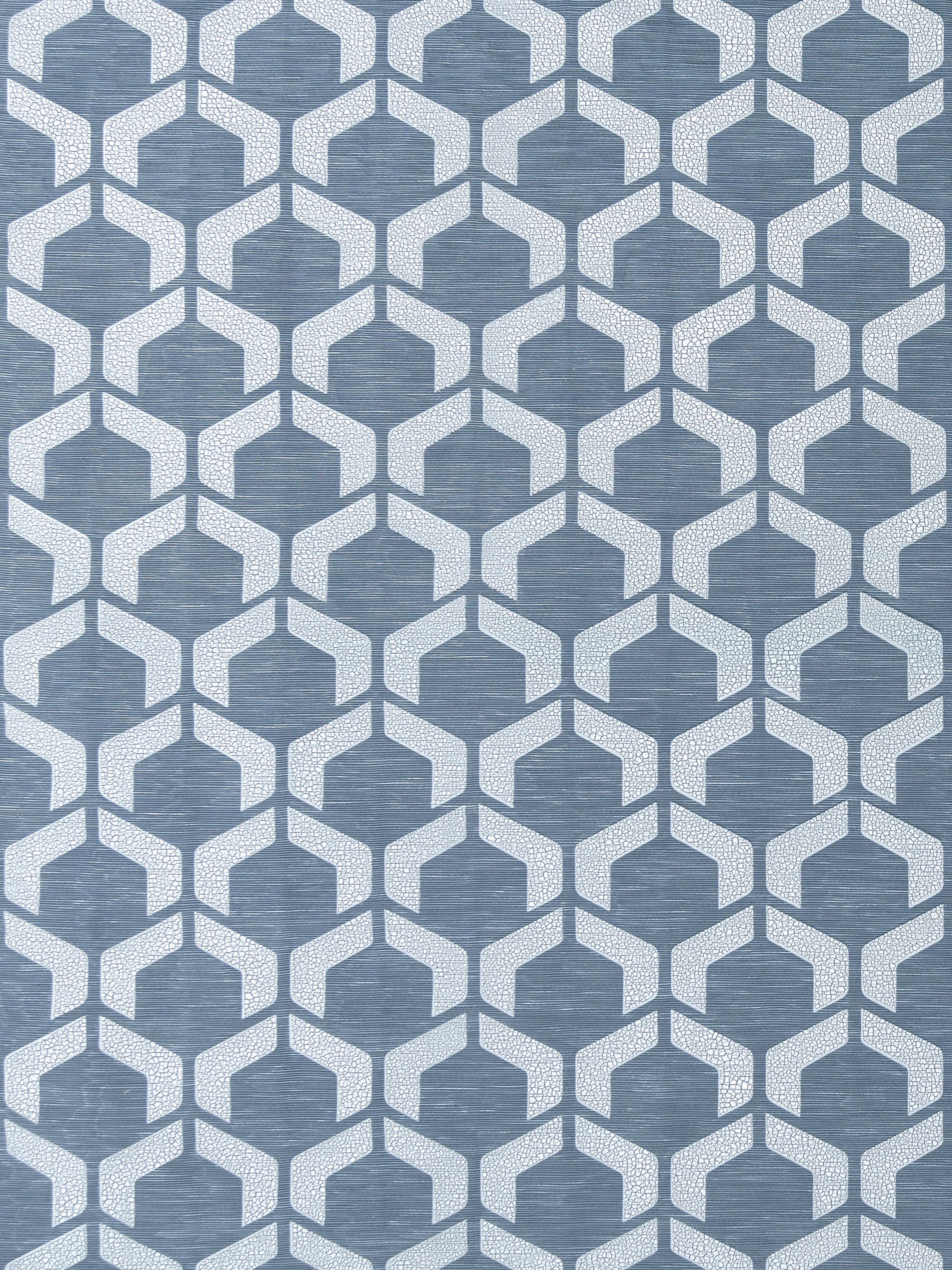 Craquele fabric in blue storm color - pattern number DB 0001D297 - by Scalamandre in the Old World Weavers collection