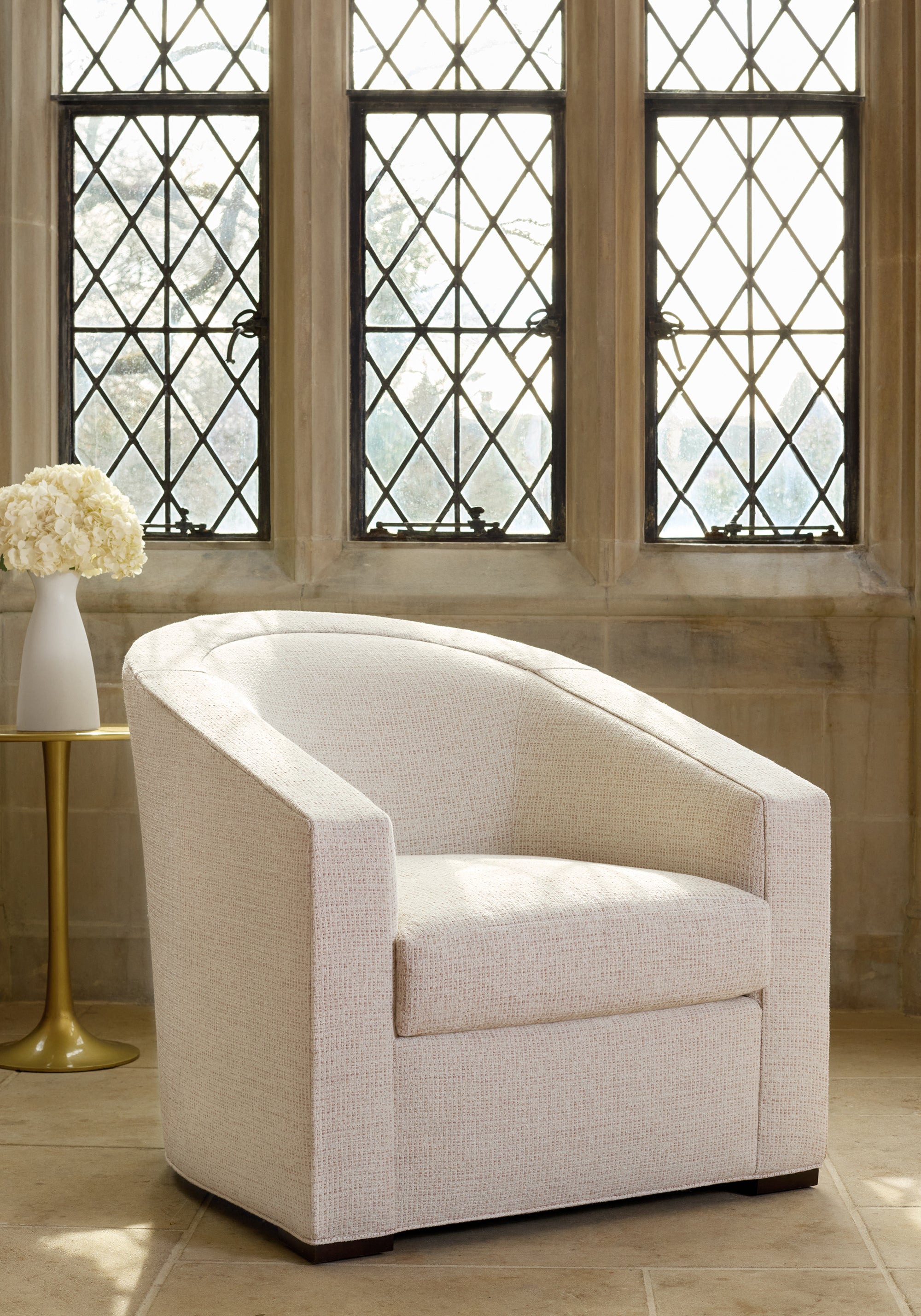 Chair in Arno fabric in cameo color - pattern number W80944 - by Thibaut fabrics
