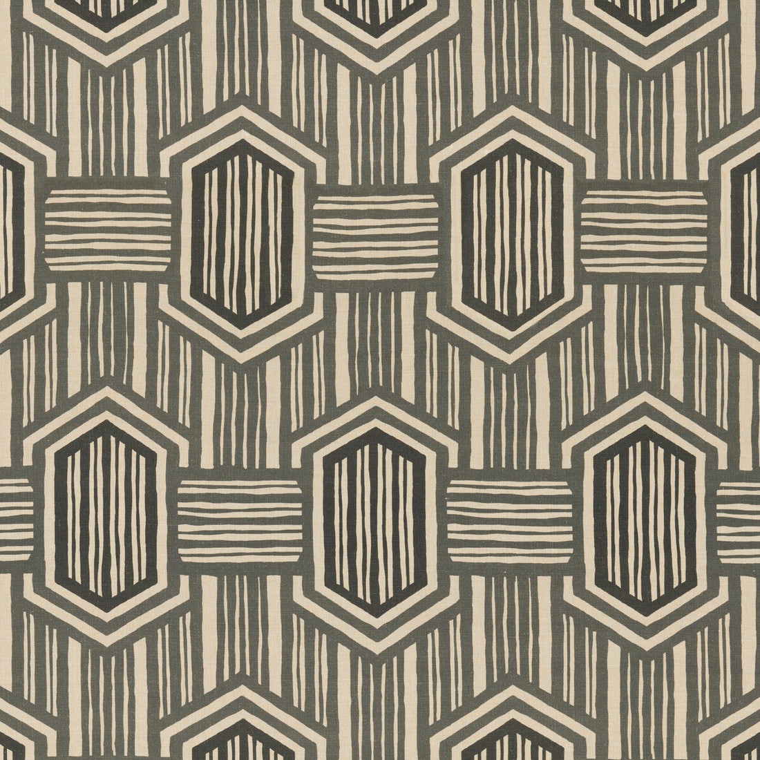 Nala fabric in charcoal color - pattern ED75037.2.0 - by Threads in the Nala Prints collection