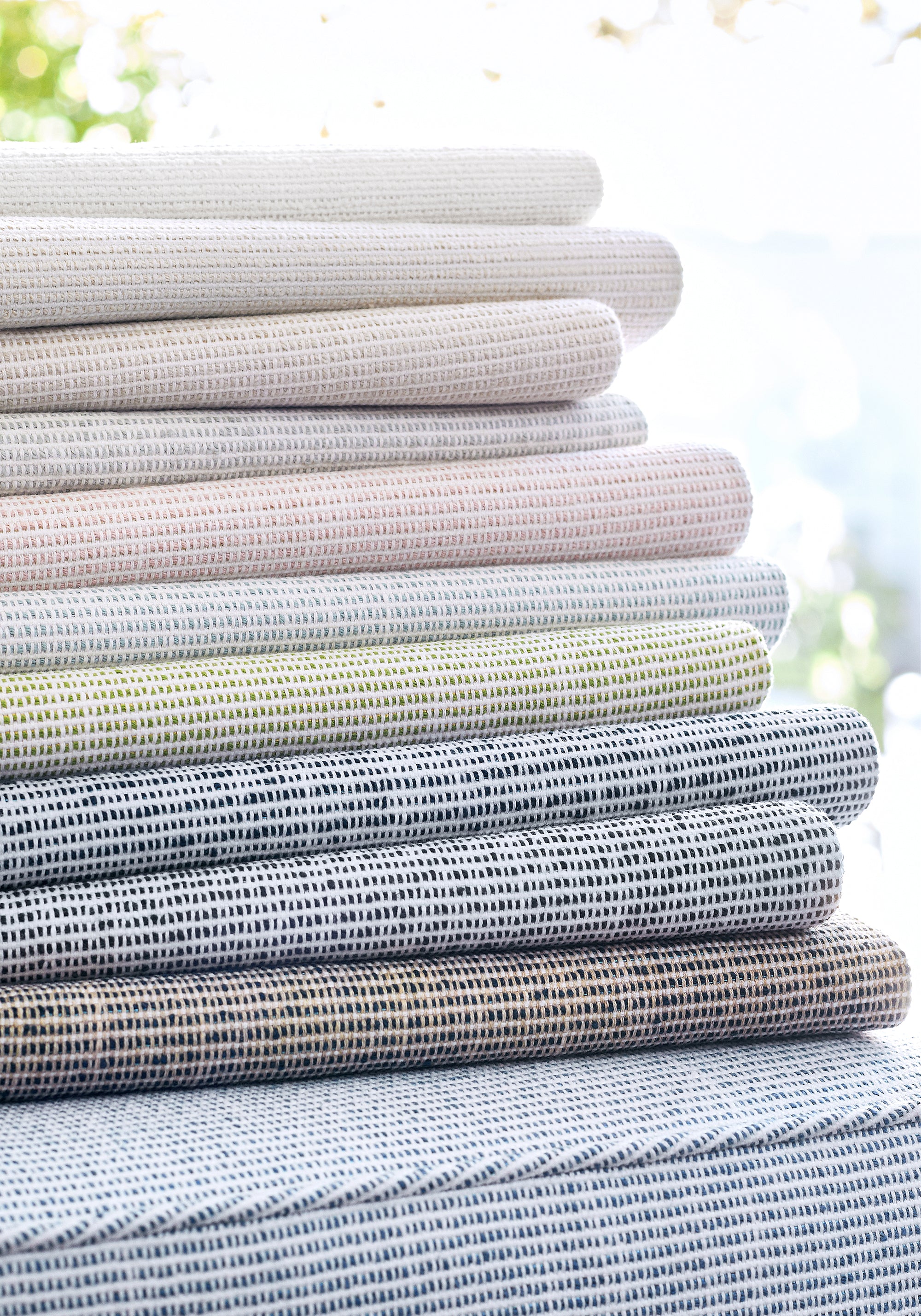 Thibaut fabric sample of Dune fabric in lake color - pattern number W75223