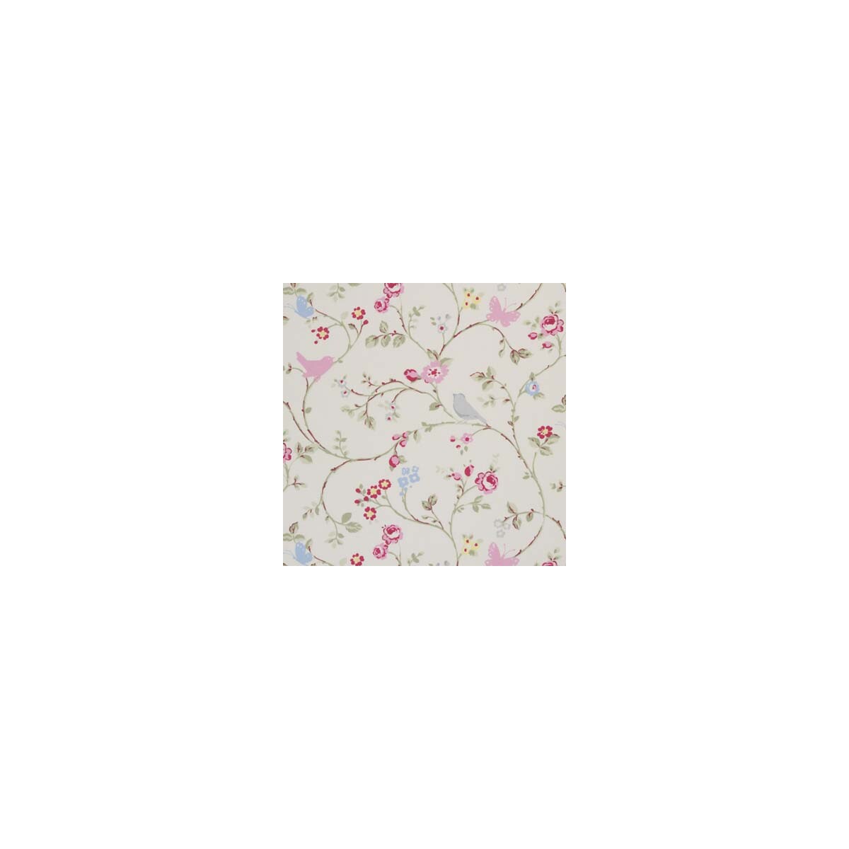 Bird Trail fabric in grey color - pattern F0293/02.CAC.0 - by Clarke And Clarke in the Clarke & Clarke Vintage Classics collection