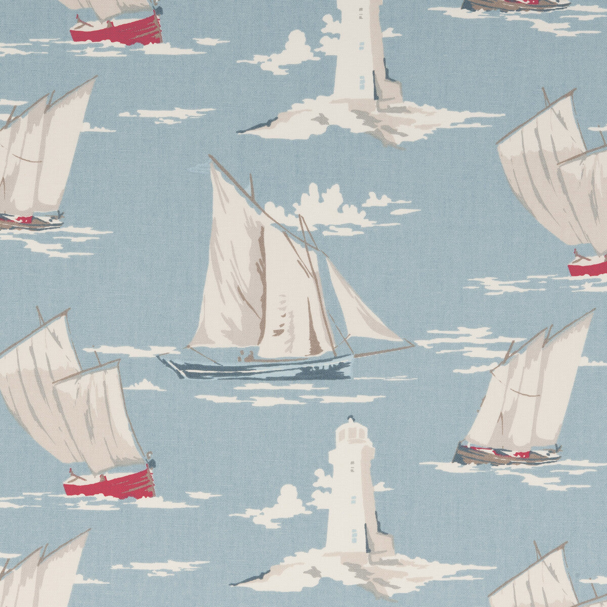 Skipper fabric in marine color - pattern F0409/01.CAC.0 - by Clarke And Clarke in the Clarke &amp; Clarke Maritime Prints collection