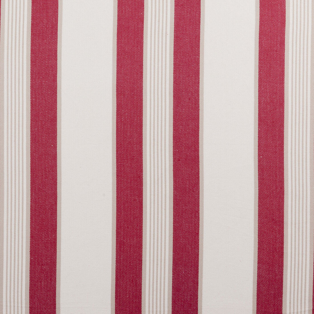 Regatta fabric in red color - pattern F0423/04.CAC.0 - by Clarke And Clarke in the Clarke &amp; Clarke Ticking Stripes collection