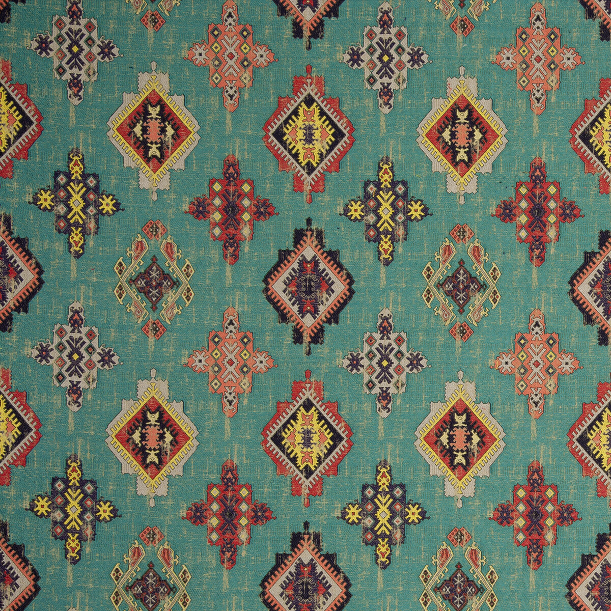 Konya fabric in aqua color - pattern F0796/01.CAC.0 - by Clarke And Clarke in the Clarke & Clarke Anatolia collection