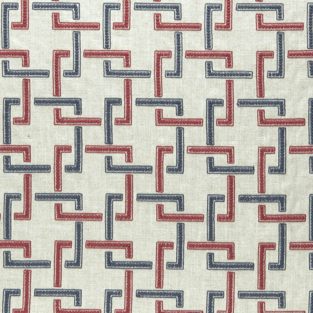 Sekai fabric in indigo/red color - pattern F0960/03.CAC.0 - by Clarke And Clarke in the Clarke & Clarke Amara collection