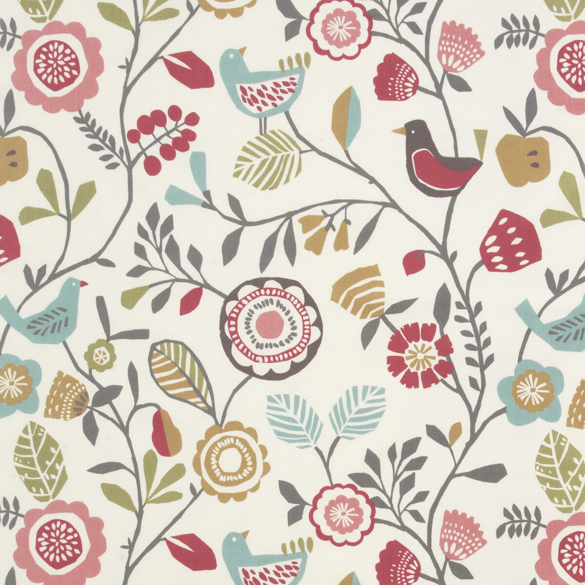 Folki fabric in pastel color - pattern F0990/04.CAC.0 - by Clarke And Clarke in the Wilderness By Studio G For C&C collection