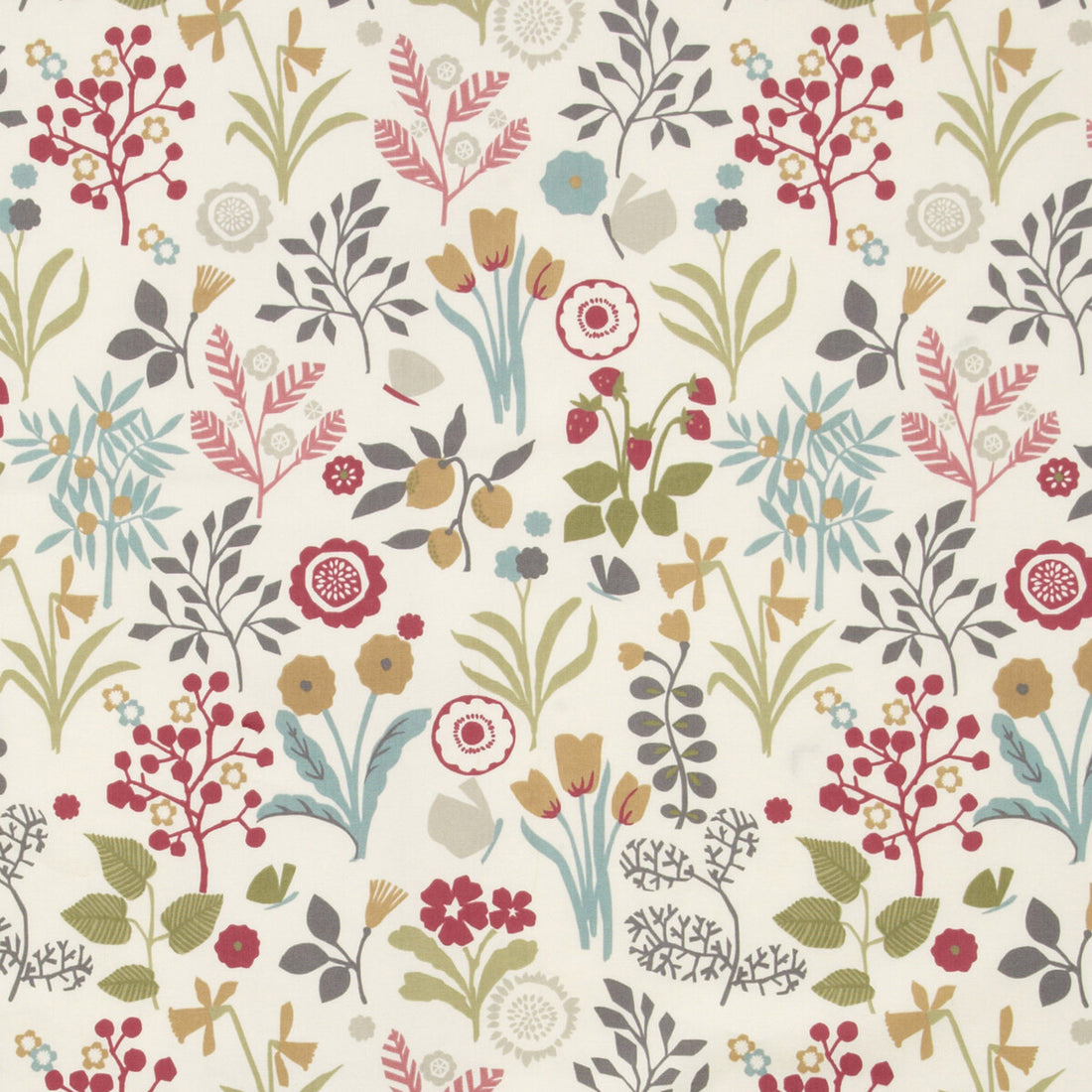 Frida fabric in pastel color - pattern F0991/04.CAC.0 - by Clarke And Clarke in the Wilderness By Studio G For C&amp;C collection