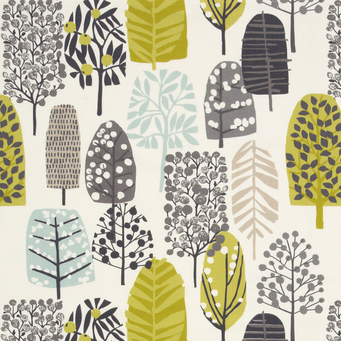 Trad fabric in chartreuse/charcoal color - pattern F0992/01.CAC.0 - by Clarke And Clarke in the Wilderness By Studio G For C&amp;C collection