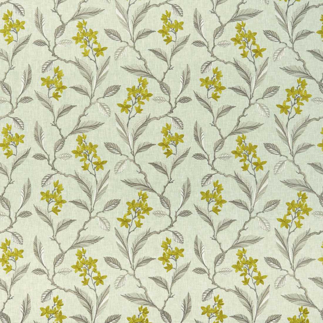 Melrose fabric in chartreuse color - pattern F1008/01.CAC.0 - by Clarke And Clarke in the Clarke &amp; Clarke Halcyon collection