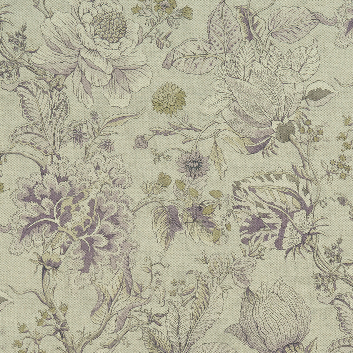 Sissinghurst fabric in heather/olive color - pattern F1048/04.CAC.0 - by Clarke And Clarke in the Clarke & Clarke Castle Garden collection