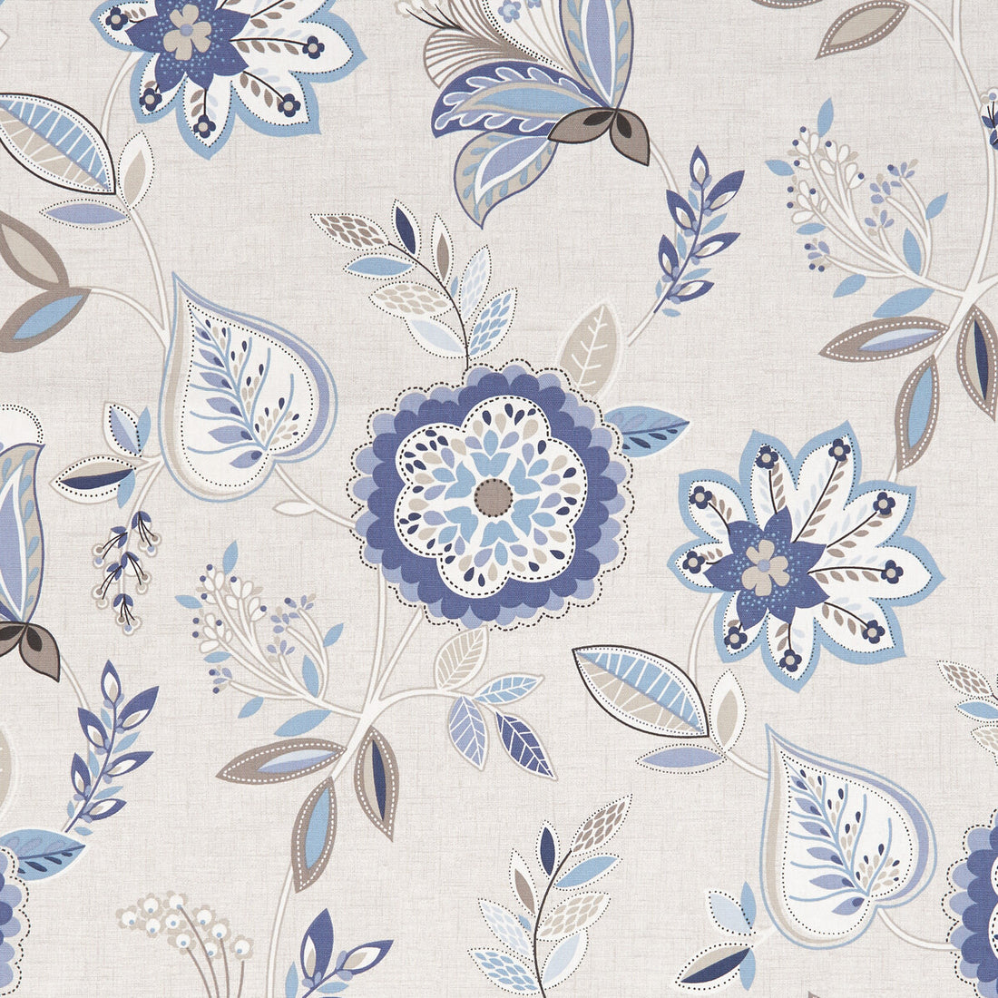 Octavia fabric in denim color - pattern F1066/03.CAC.0 - by Clarke And Clarke in the Octavia By Studio G For C&amp;C collection
