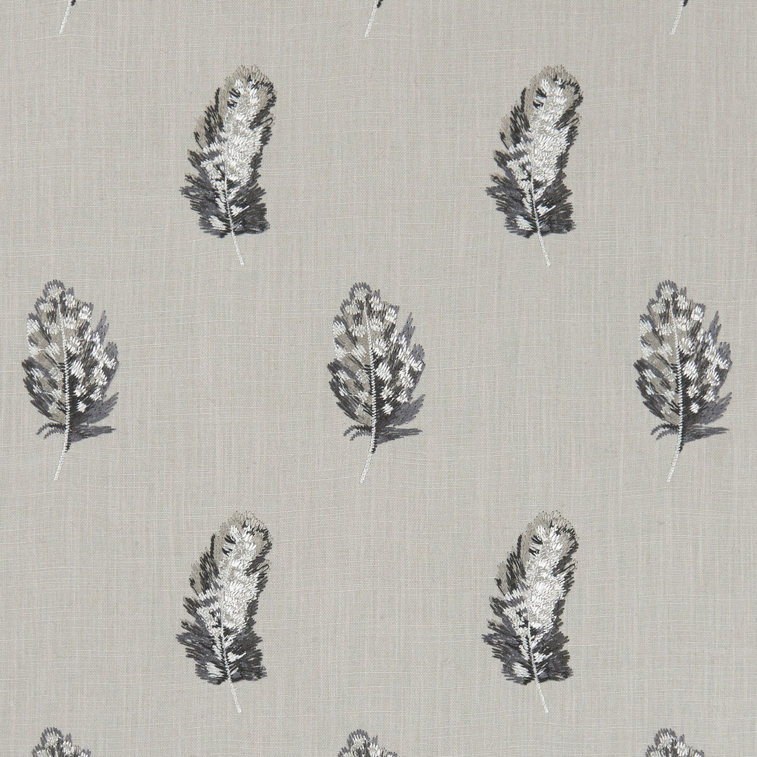 Plumis fabric in charcoal/linen color - pattern F1082/02.CAC.0 - by Clarke And Clarke in the Clarke &amp; Clarke Botanica collection