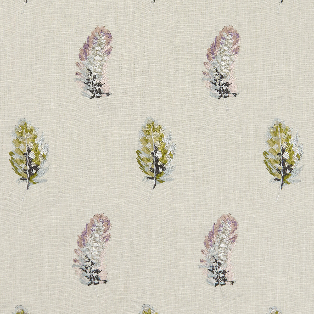 Plumis fabric in multi/gilver color - pattern F1082/04.CAC.0 - by Clarke And Clarke in the Clarke & Clarke Botanica collection